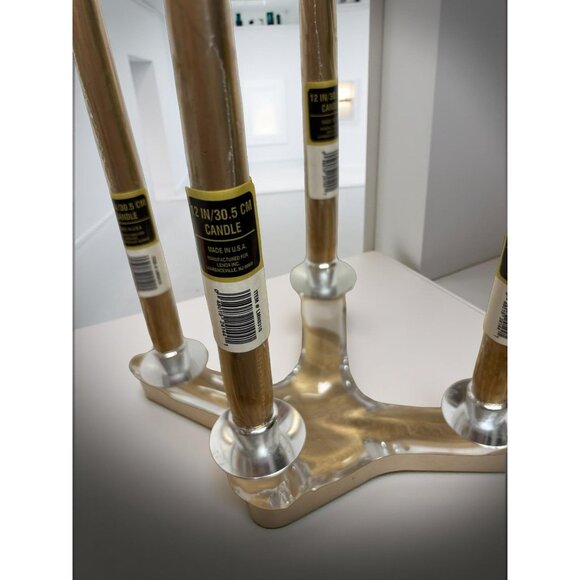 Krislux Modernist Crystal Candle Holder – 4 Arm Sculptural Mid-Century Modern Sc - Picture 5 of 11